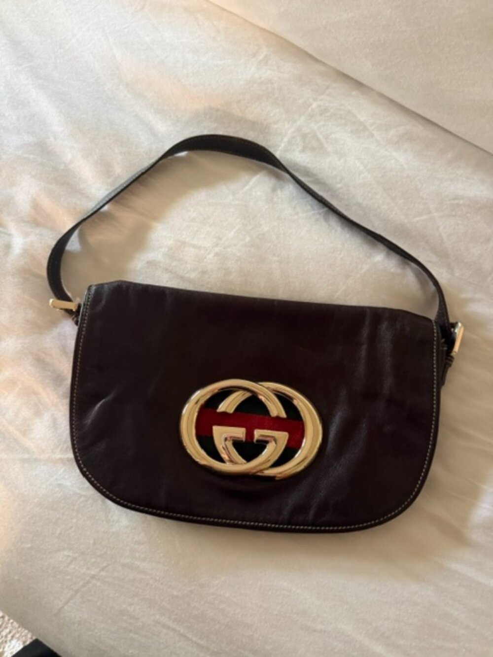 Gucci Brown Leather Britt Shoulder Bag